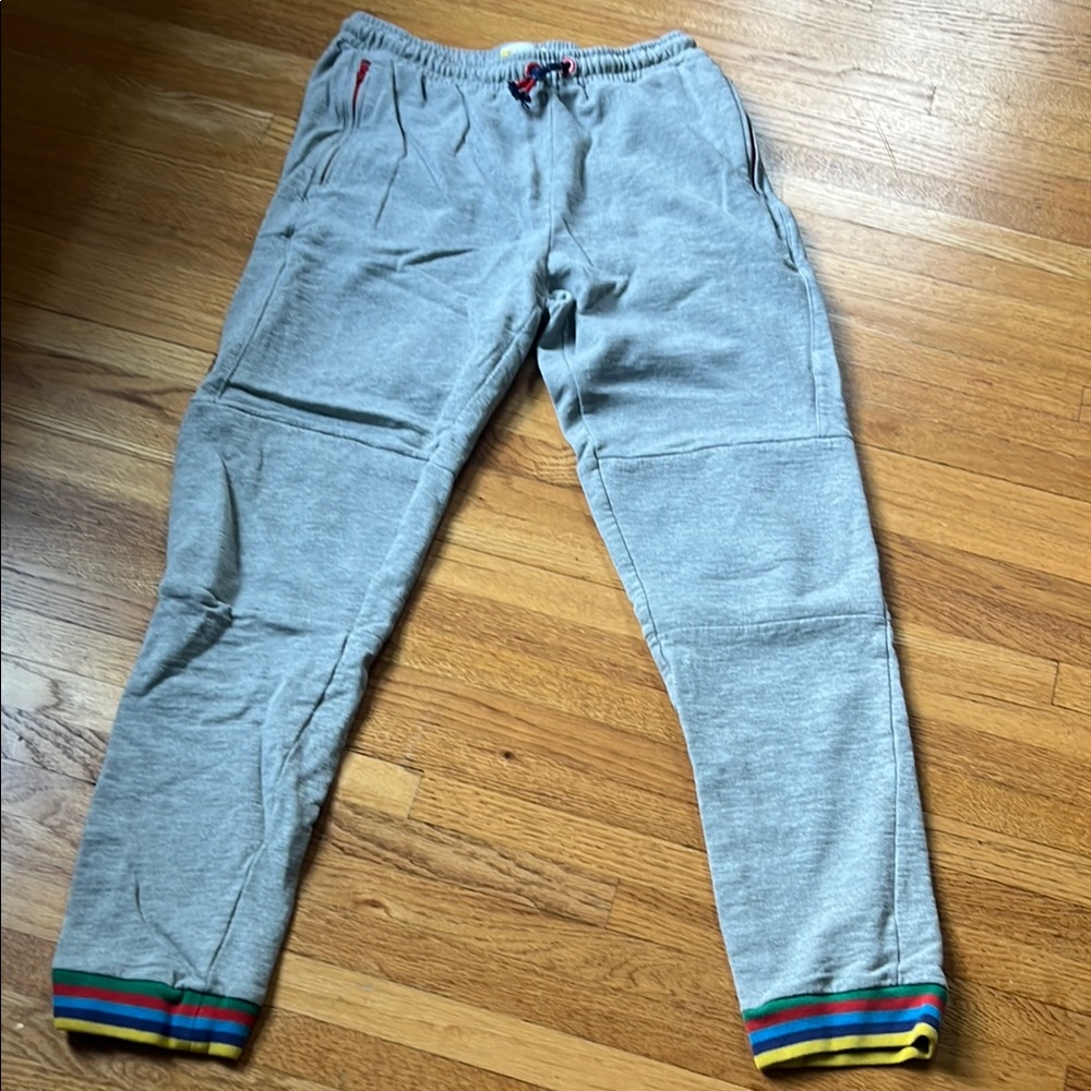 Gray Sweatpants with Colorful Cuffs
